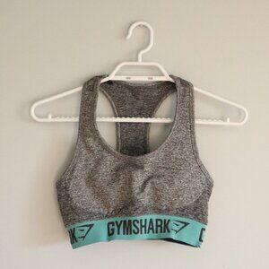 Gymshark Women's Blue/Grey Athleisure Scoop Neck Flex Racerback Sports Bra